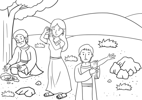 Jacob Buried All The Foreign Gods Under The Oak At Shechem Coloring Page